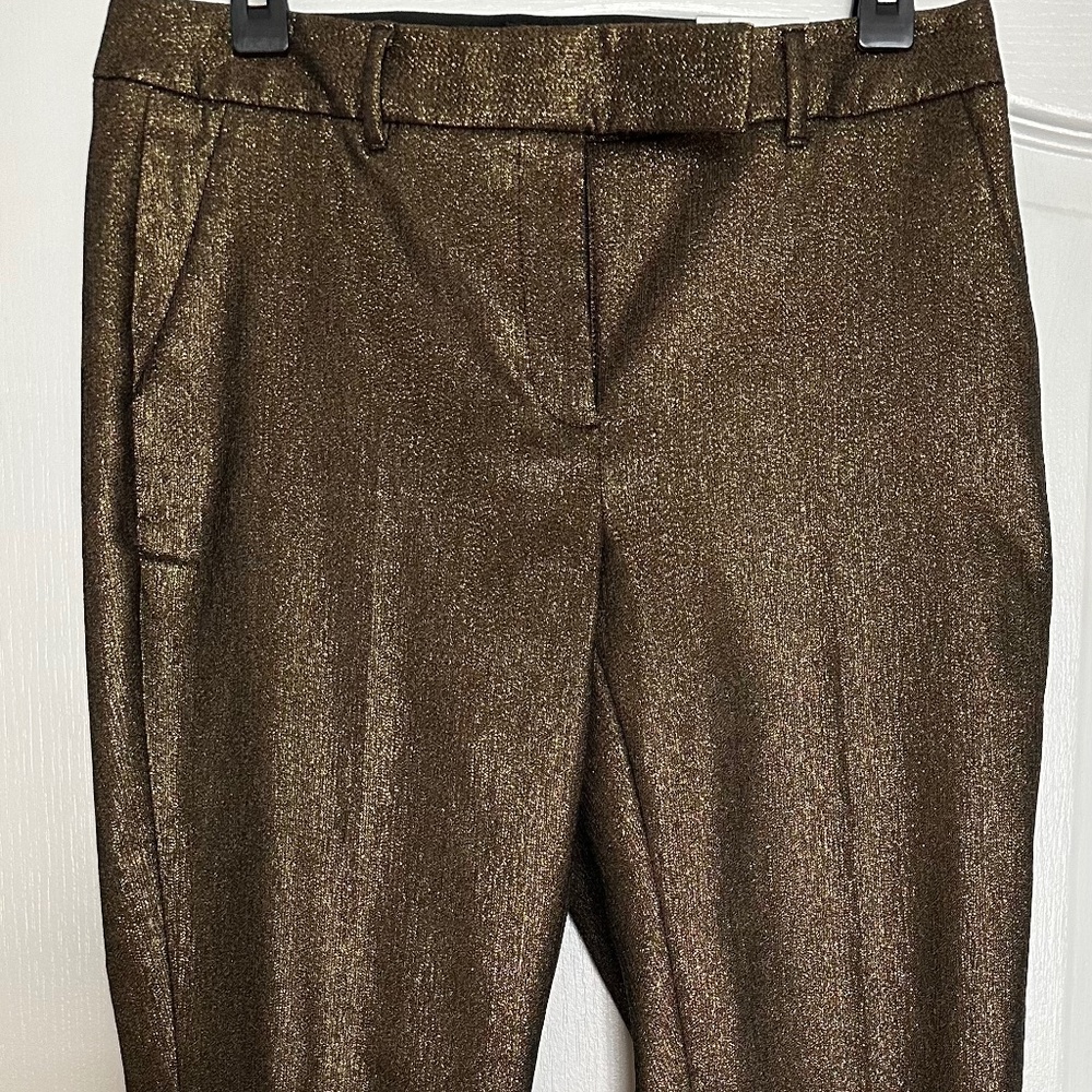 White House Black Market Olive/Gold Dress Pants